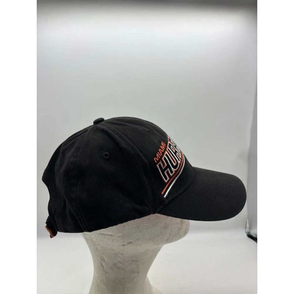 Miami Hurricanes Hat Black Orange Stitched U Logo NCAA